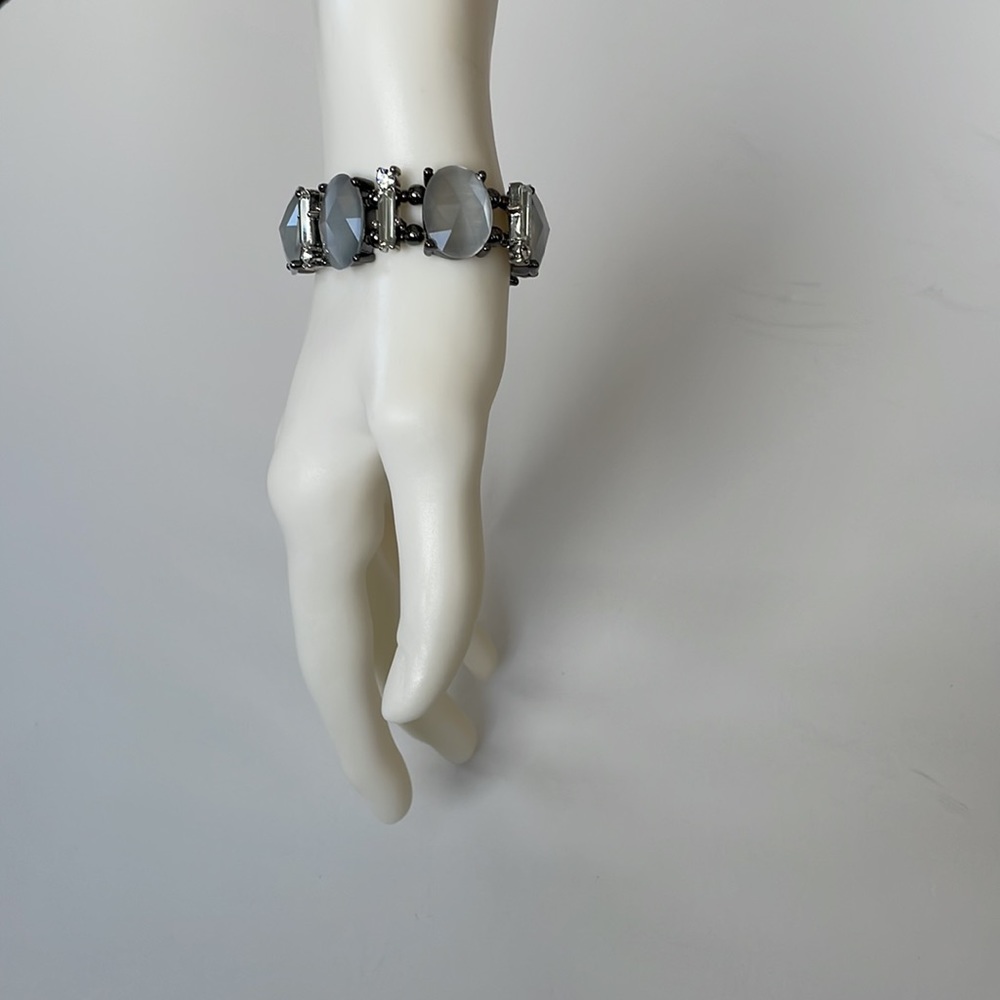WHBM Smoky Grey Stone/Rhinestone Bars Bracelet - Picture 6 of 11